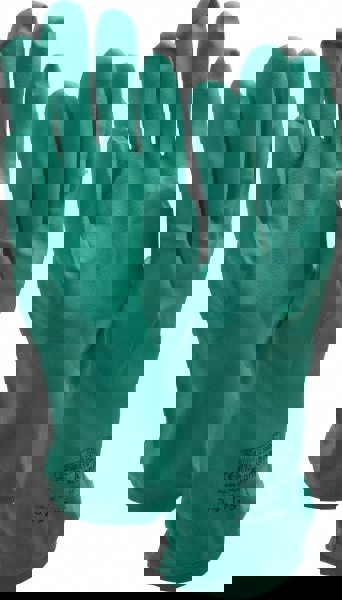 Chemical Resistant Gloves: 17.00 Thick, Nitrile, Nitrile, Supported